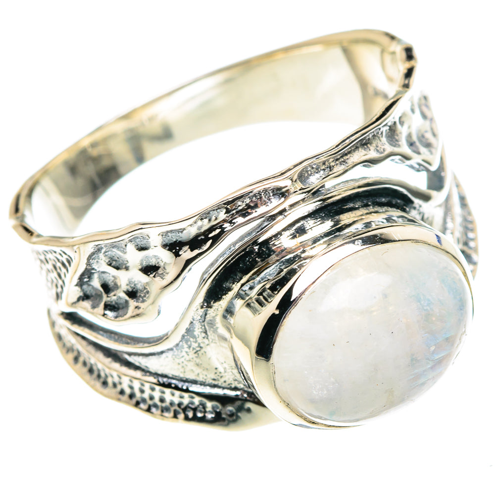 Rainbow Moonstone Rings handcrafted by Ana Silver Co - RING94389