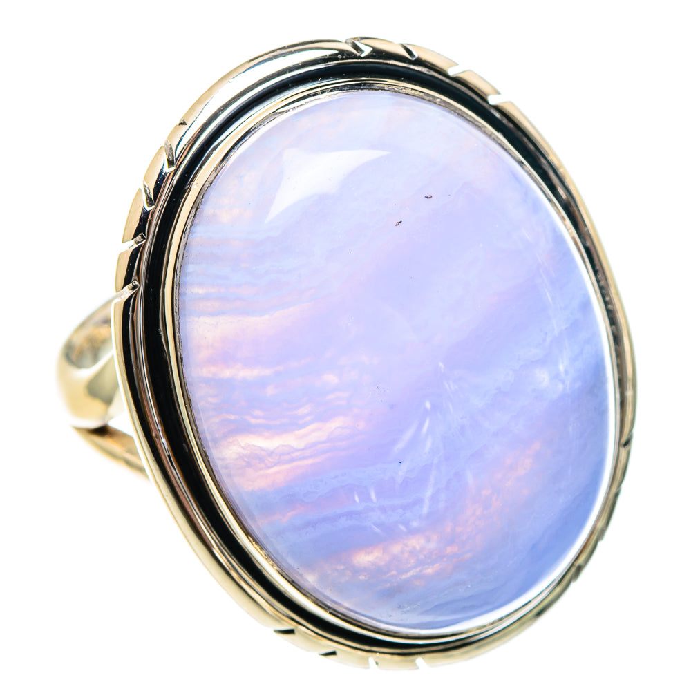 Blue Lace Agate Rings handcrafted by Ana Silver Co - RING94451