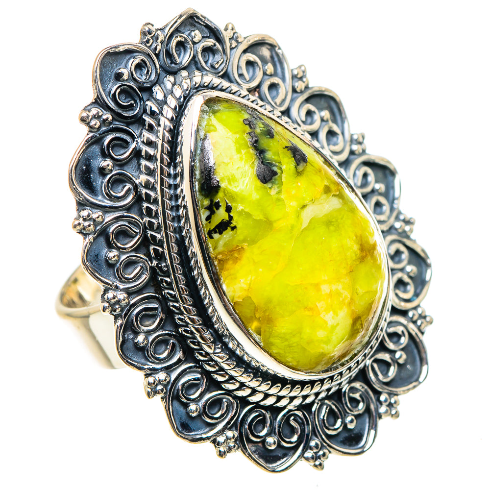 African Green Opal Rings handcrafted by Ana Silver Co - RING94497