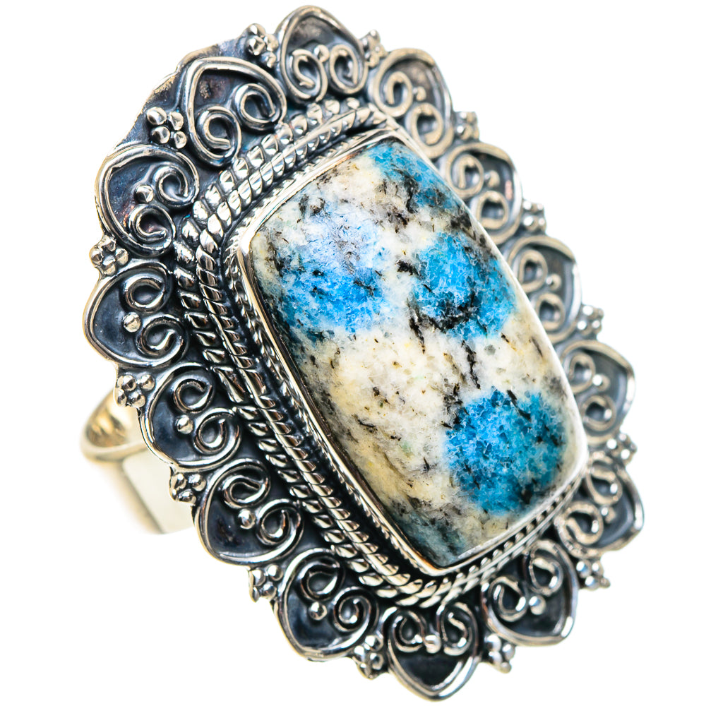 K2 Blue Azurite Rings handcrafted by Ana Silver Co - RING94500
