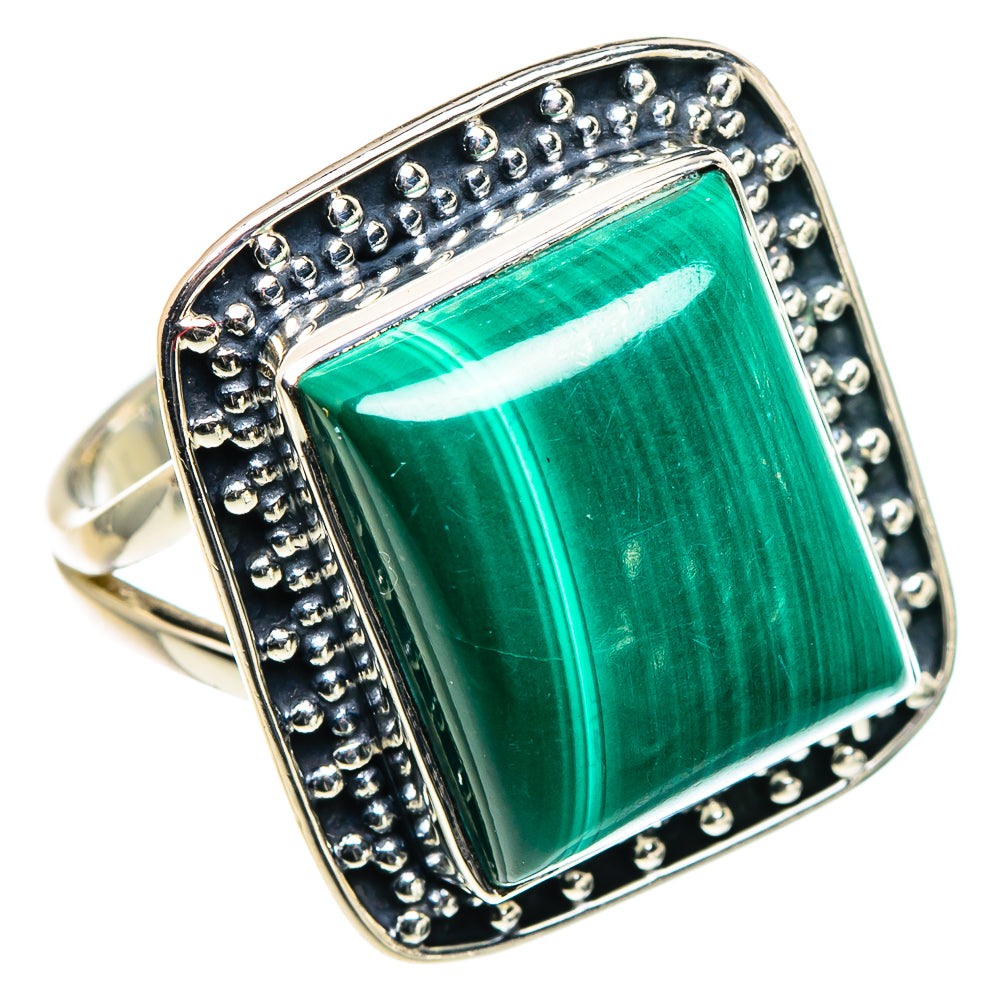 Malachite Rings handcrafted by Ana Silver Co - RING94555