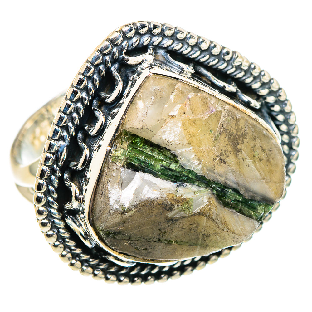 Green Tourmaline In Quartz Rings handcrafted by Ana Silver Co - RING94685 - Photo 2