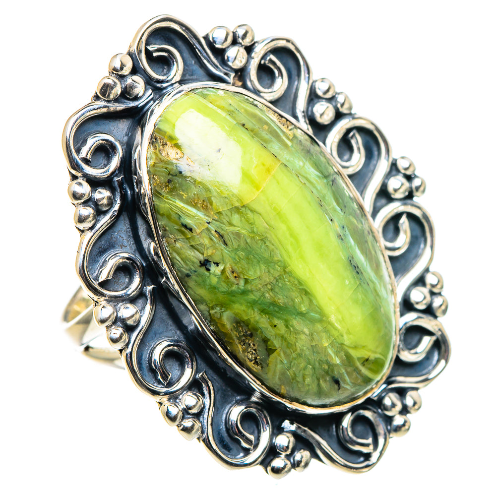 African Green Opal Rings handcrafted by Ana Silver Co - RING94720