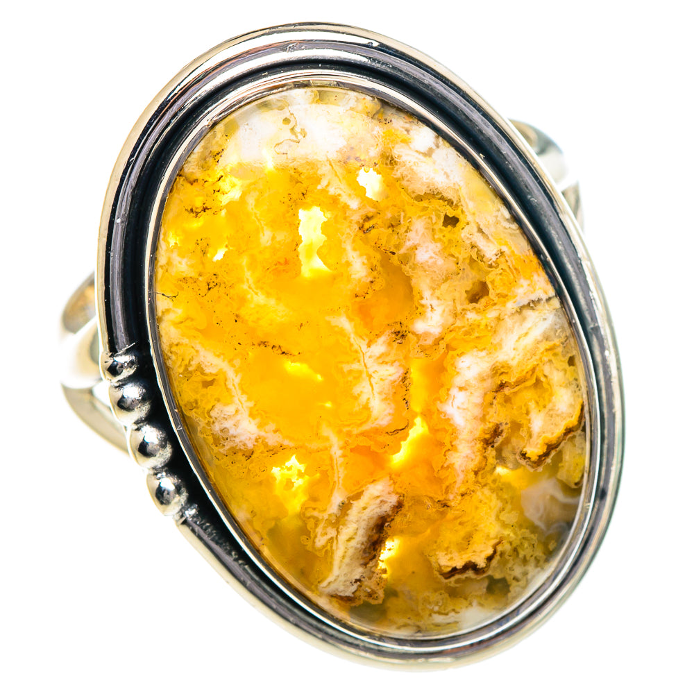 Plume Agate Rings handcrafted by Ana Silver Co - RING94903 - Photo 2