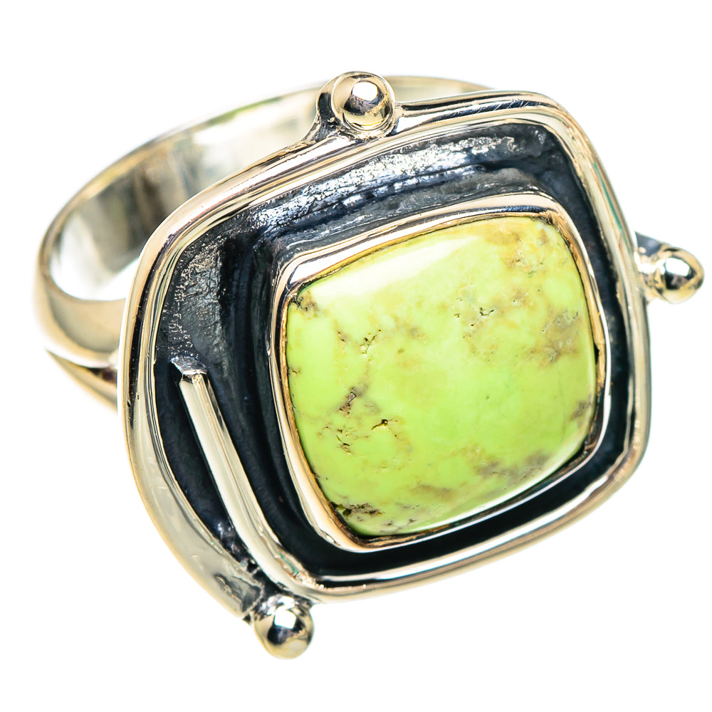 Lemon Chrysoprase Rings handcrafted by Ana Silver Co - RING94916