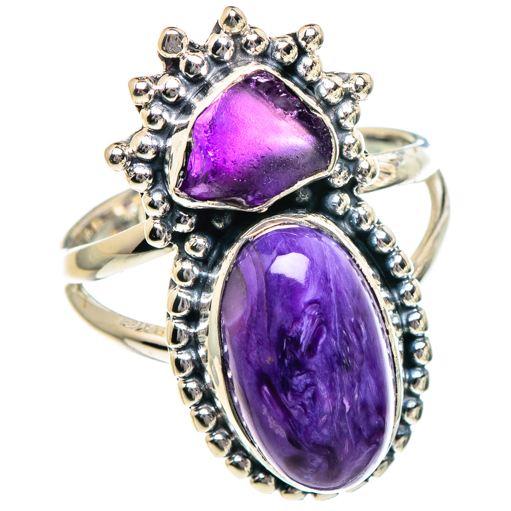 Charoite, Amethyst Rings handcrafted by Ana Silver Co - RING94930