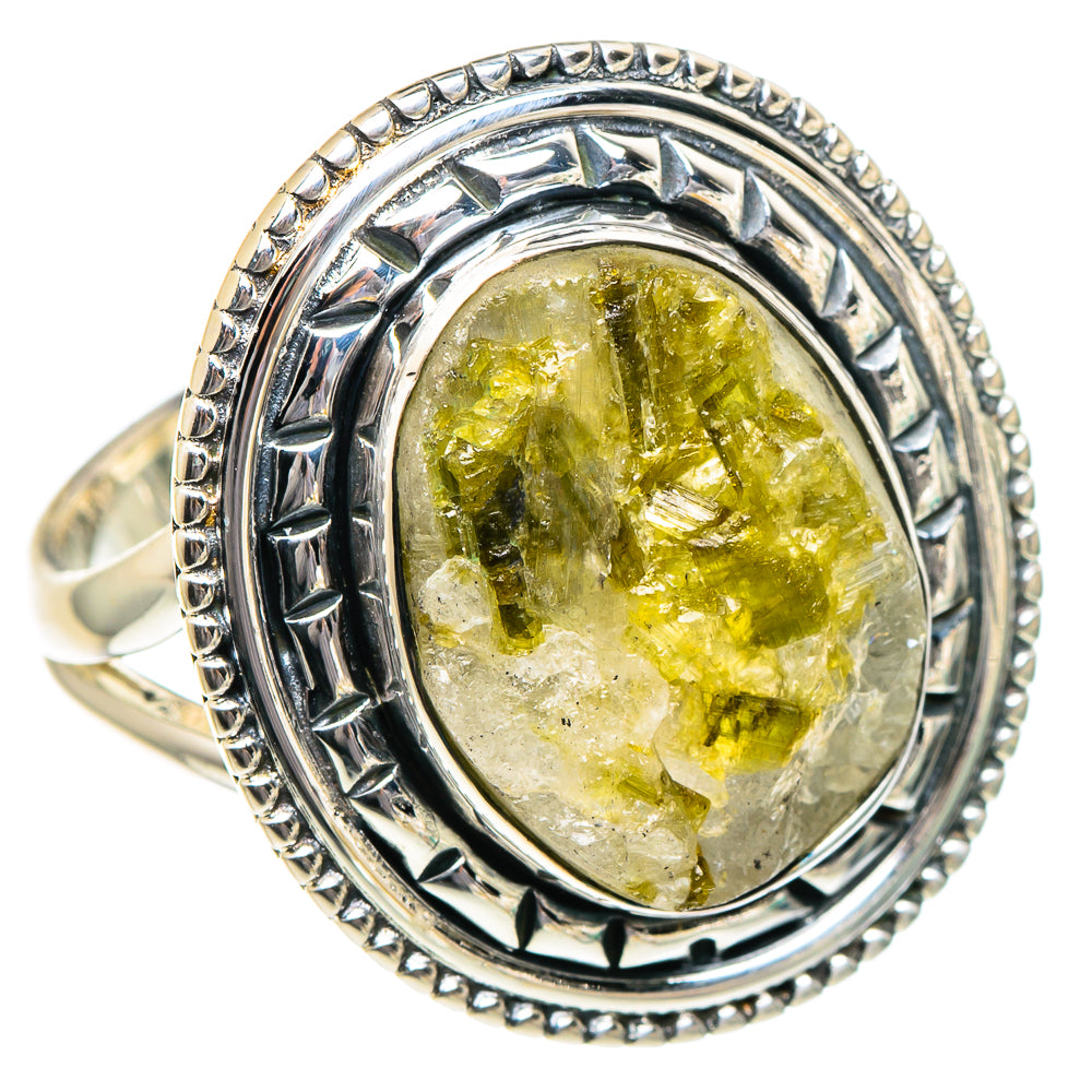 Green Tourmaline In Quartz Rings handcrafted by Ana Silver Co - RING94967 - Photo 2