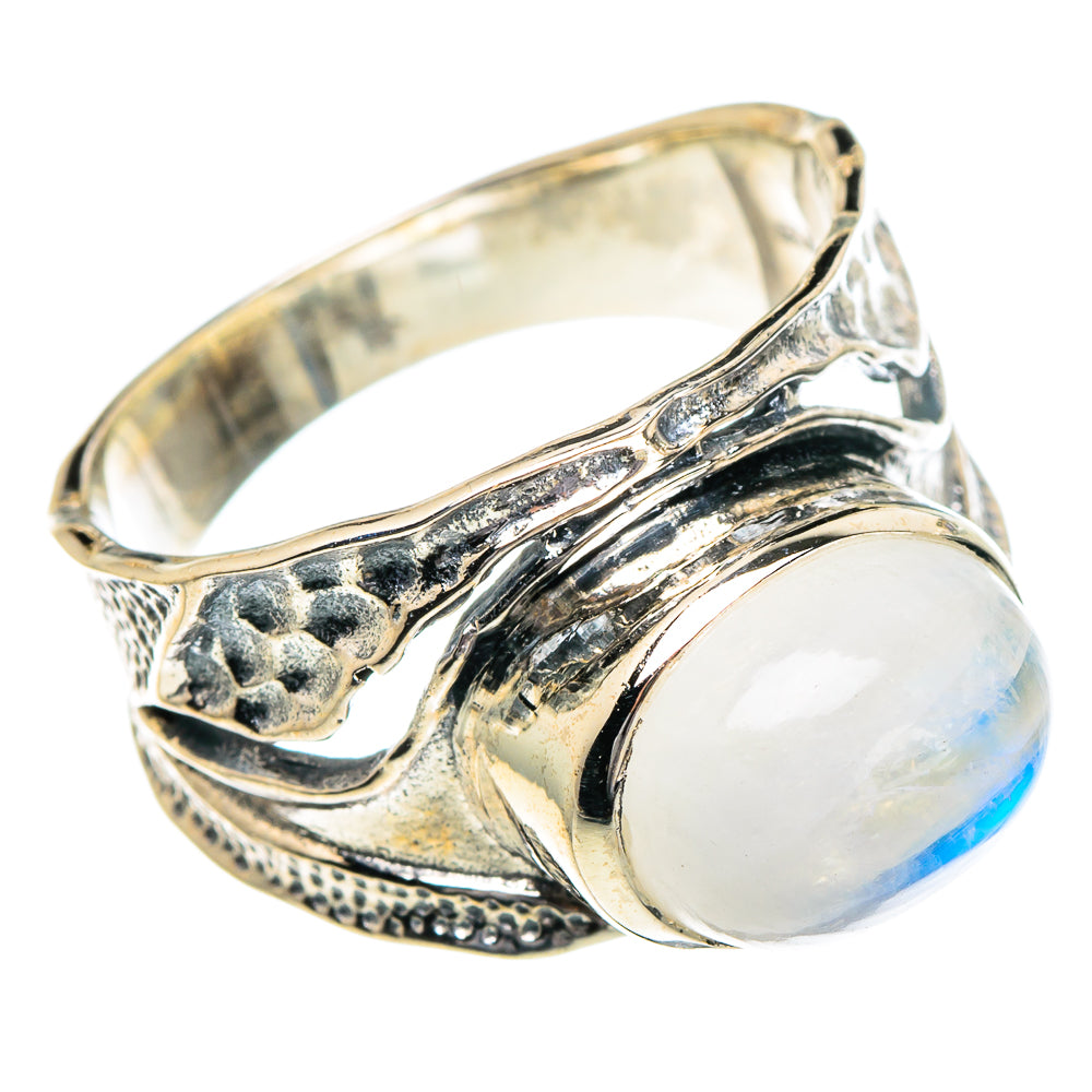 Rainbow Moonstone Rings handcrafted by Ana Silver Co - RING94995