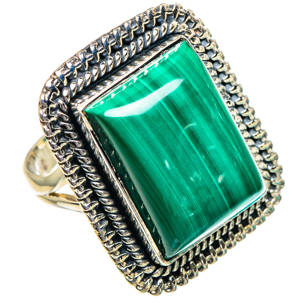 Malachite Rings handcrafted by Ana Silver Co - RING95037