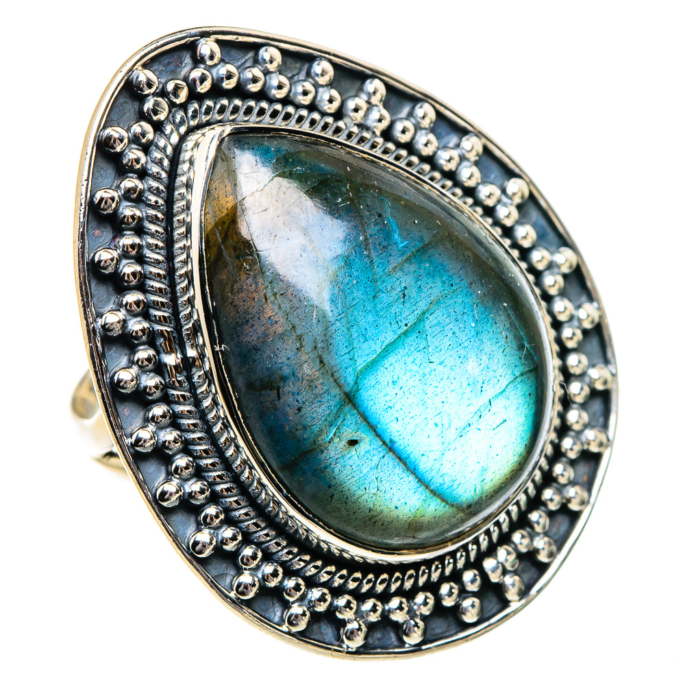 Labradorite Rings handcrafted by Ana Silver Co - RING95075