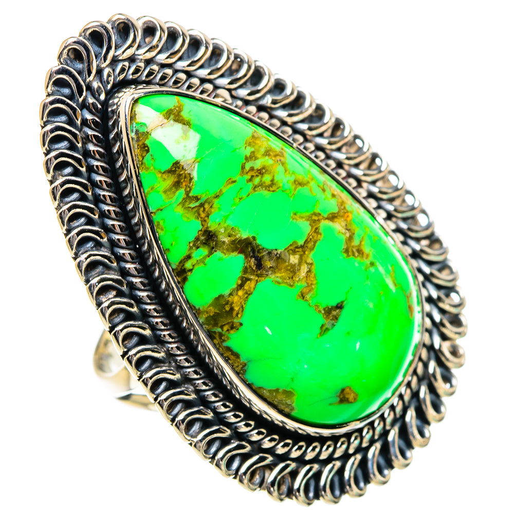 Gaspeite Rings handcrafted by Ana Silver Co - RING95084