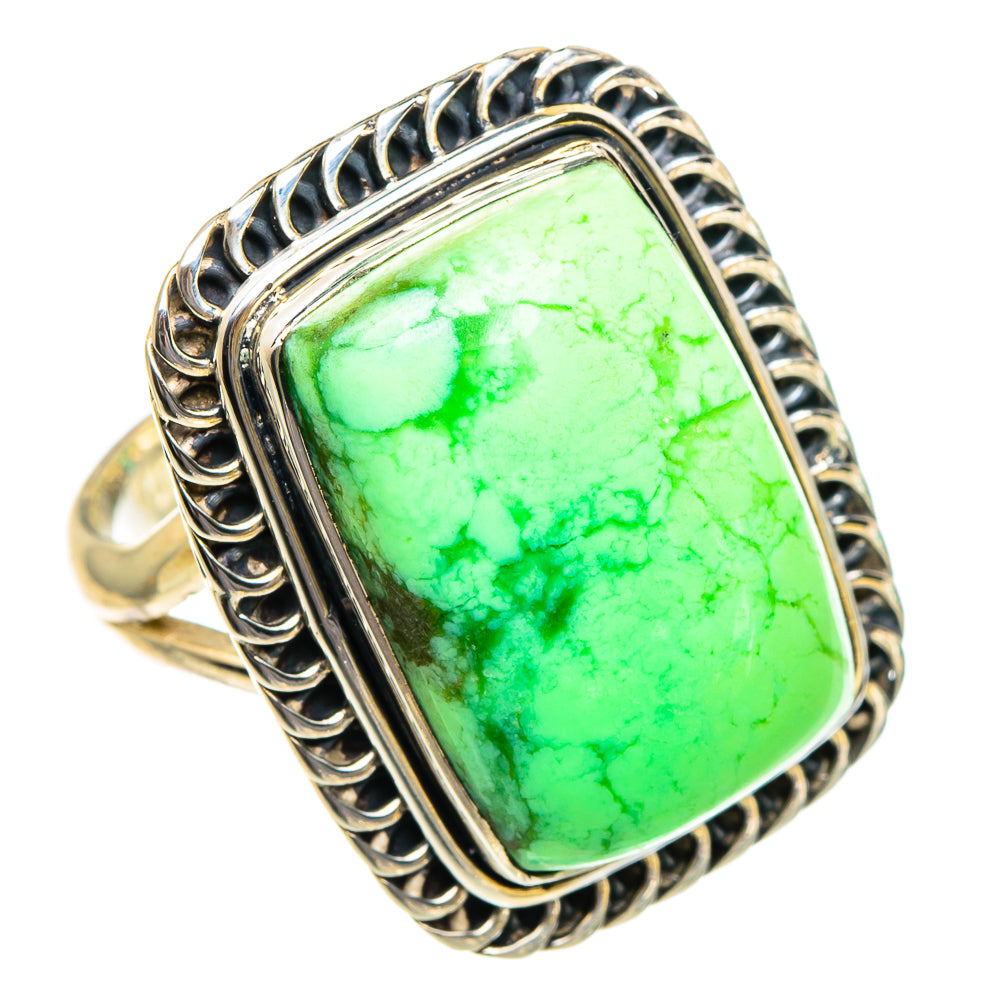 Gaspeite Rings handcrafted by Ana Silver Co - RING95134