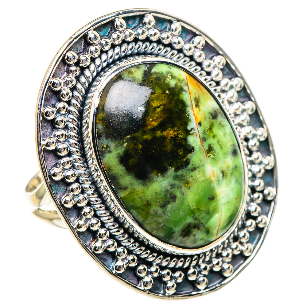 Australian Green Opal Rings handcrafted by Ana Silver Co - RING95173 - Photo 2