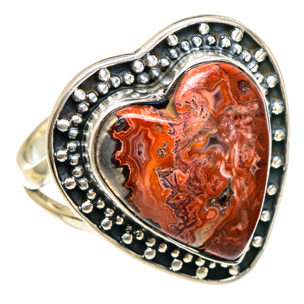 Crazy Lace Agate Rings handcrafted by Ana Silver Co - RING95222