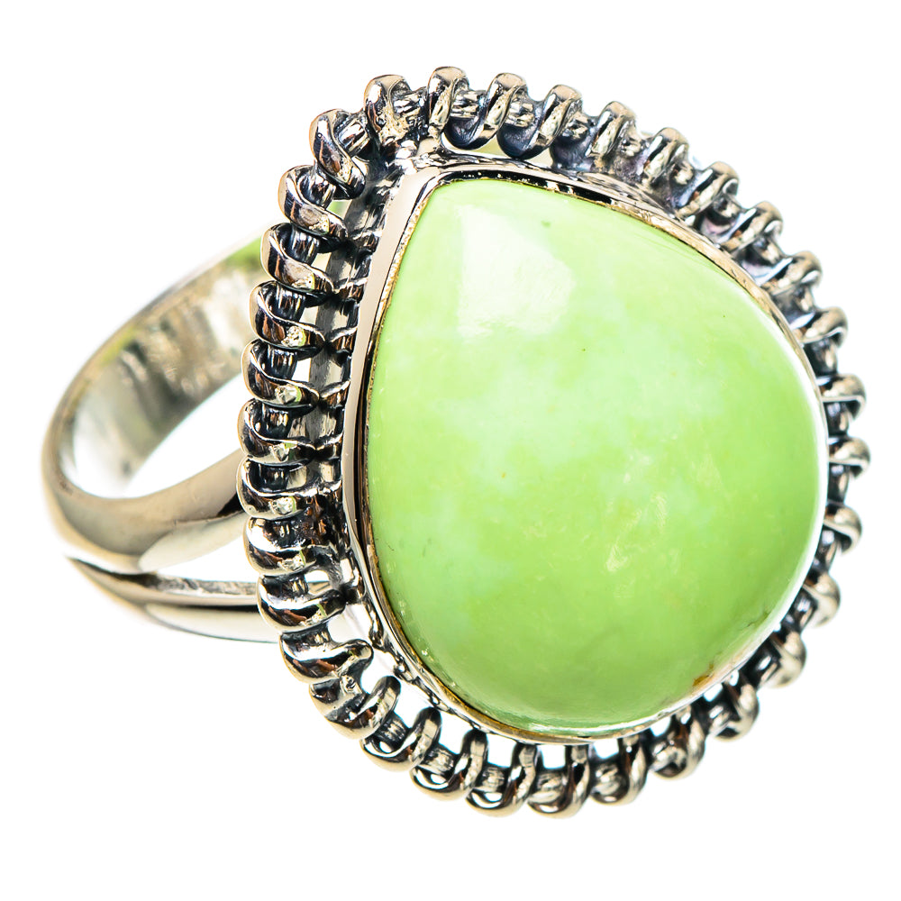 Lemon Chrysoprase Rings handcrafted by Ana Silver Co - RING95236