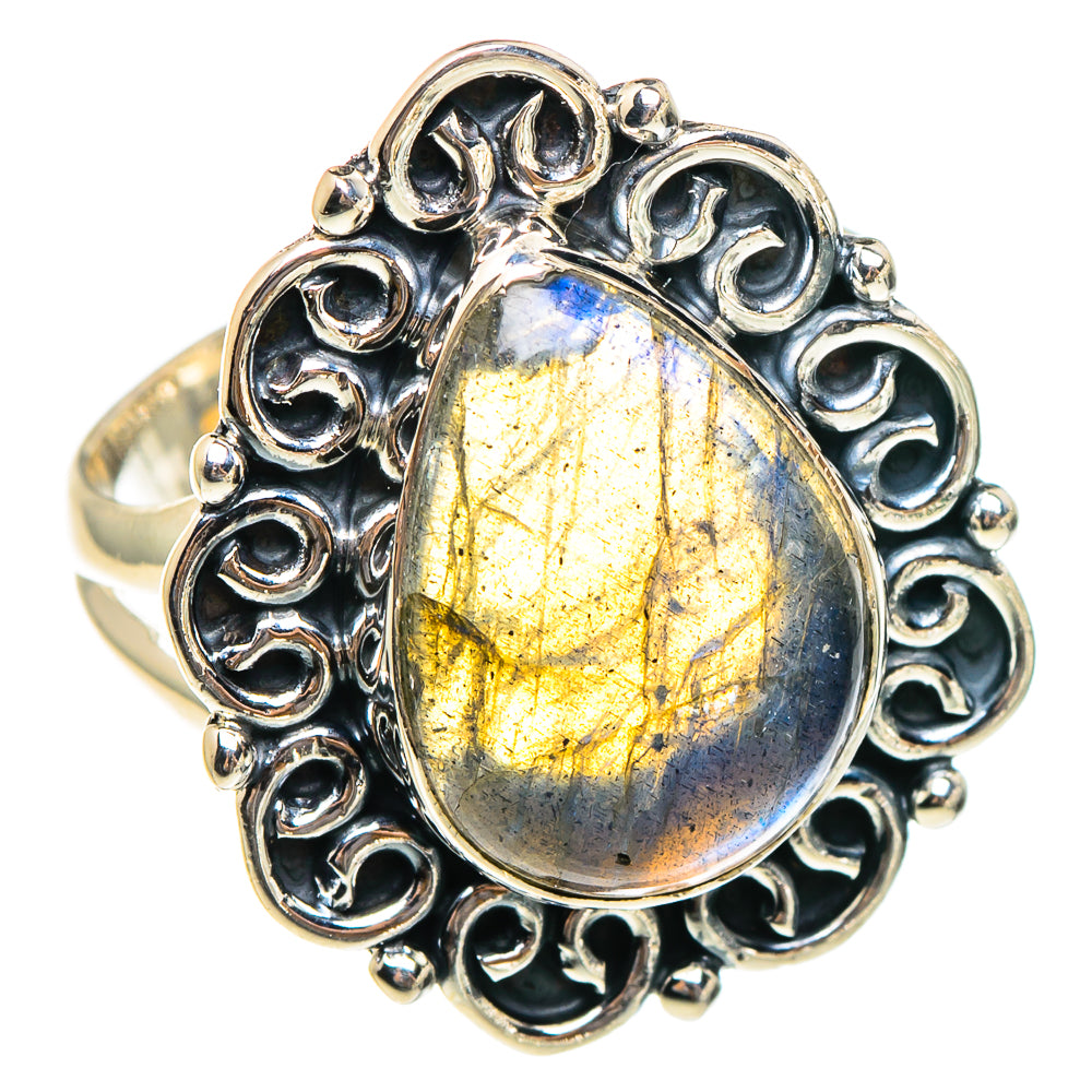 Labradorite Rings handcrafted by Ana Silver Co - RING95307