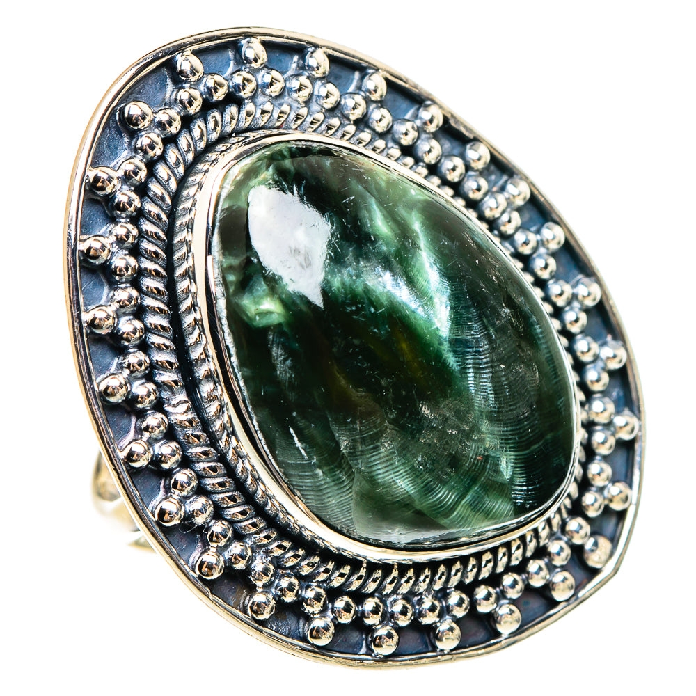 Seraphinite Rings handcrafted by Ana Silver Co - RING95358 - Photo 2