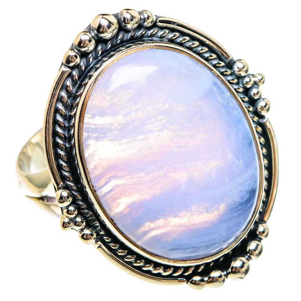 Blue Lace Agate Rings handcrafted by Ana Silver Co - RING95455