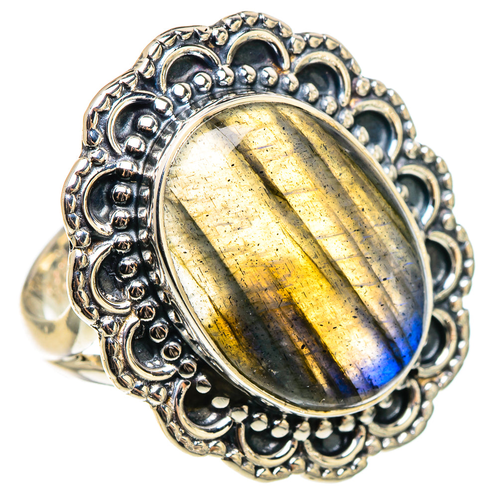 Labradorite Rings handcrafted by Ana Silver Co - RING95505