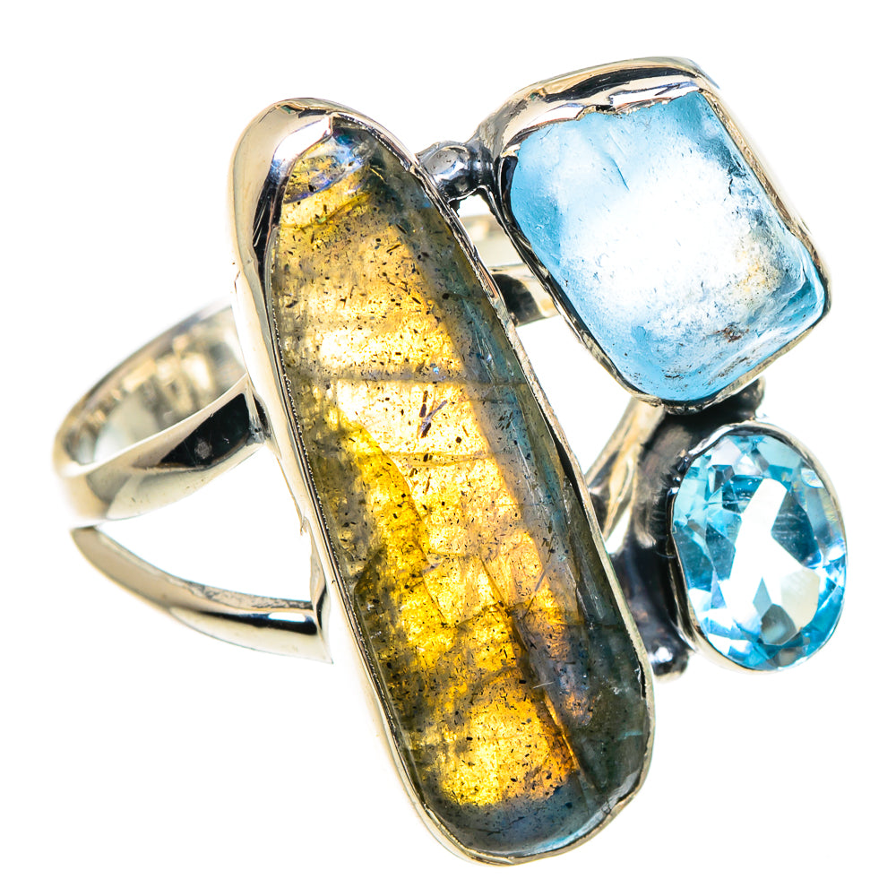 Labradorite Rings handcrafted by Ana Silver Co - RING95558