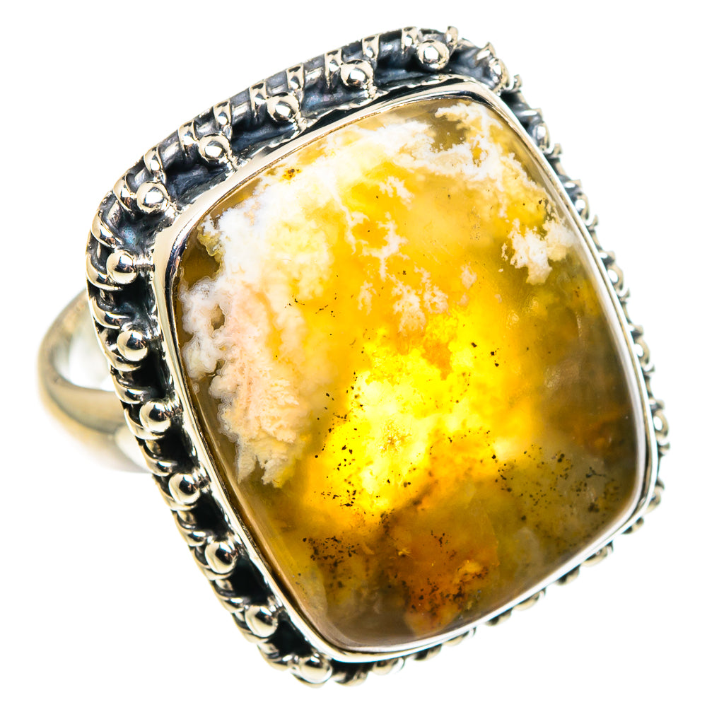 Plume Agate Rings handcrafted by Ana Silver Co - RING95718 - Photo 2