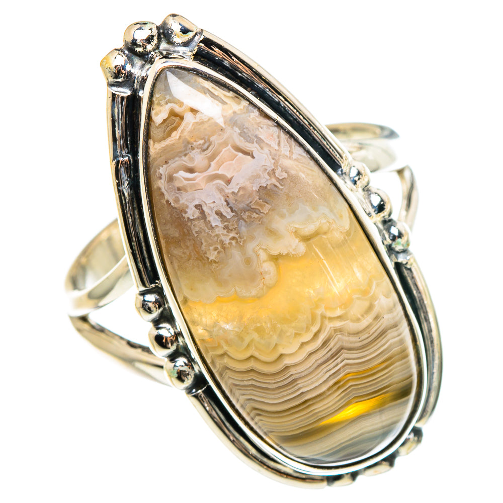 Laguna Lace Agate Rings handcrafted by Ana Silver Co - RING95728