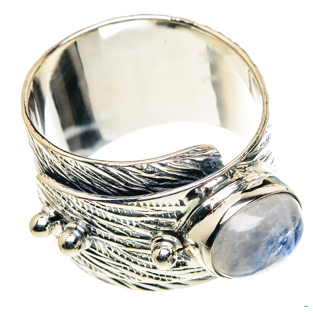 Rainbow Moonstone Rings handcrafted by Ana Silver Co - RING95844