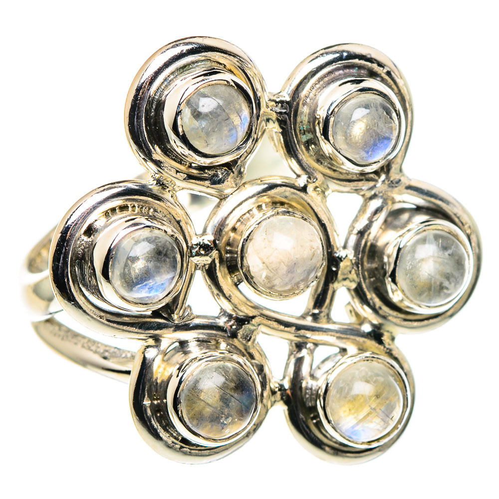 Rainbow Moonstone Rings handcrafted by Ana Silver Co - RING95920