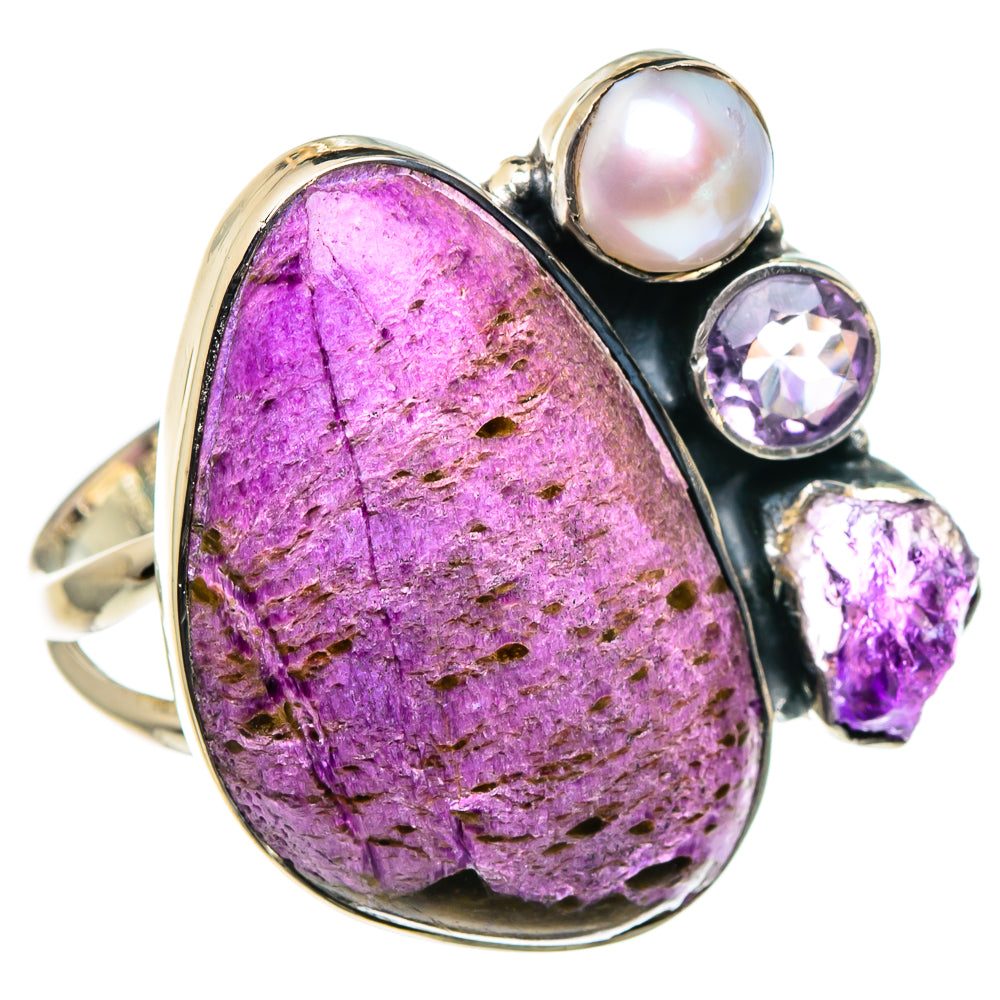 Stichtite, Amethyst, Cultured Pearl Rings handcrafted by Ana Silver Co - RING95975