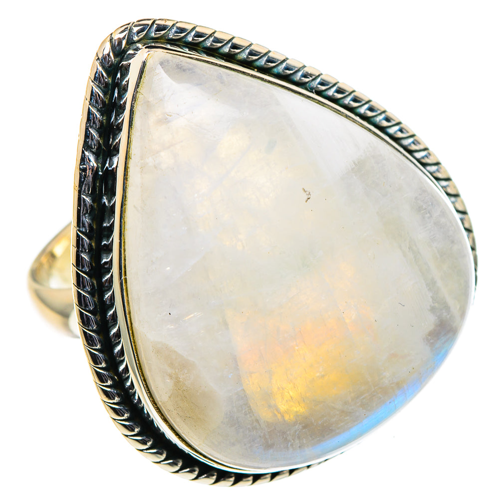Rainbow Moonstone Rings handcrafted by Ana Silver Co - RING96023