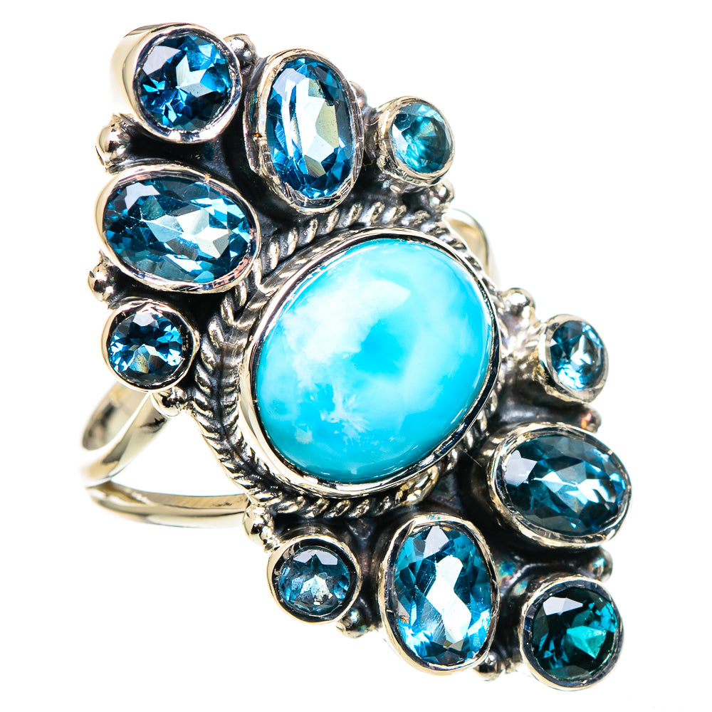 Aquamarine, Tanzanite Rings handcrafted by Ana Silver Co - RING96307