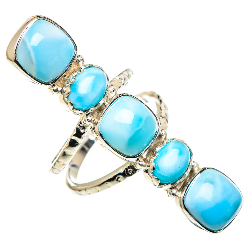 Larimar, Blue Topaz Rings handcrafted by Ana Silver Co - RING96356
