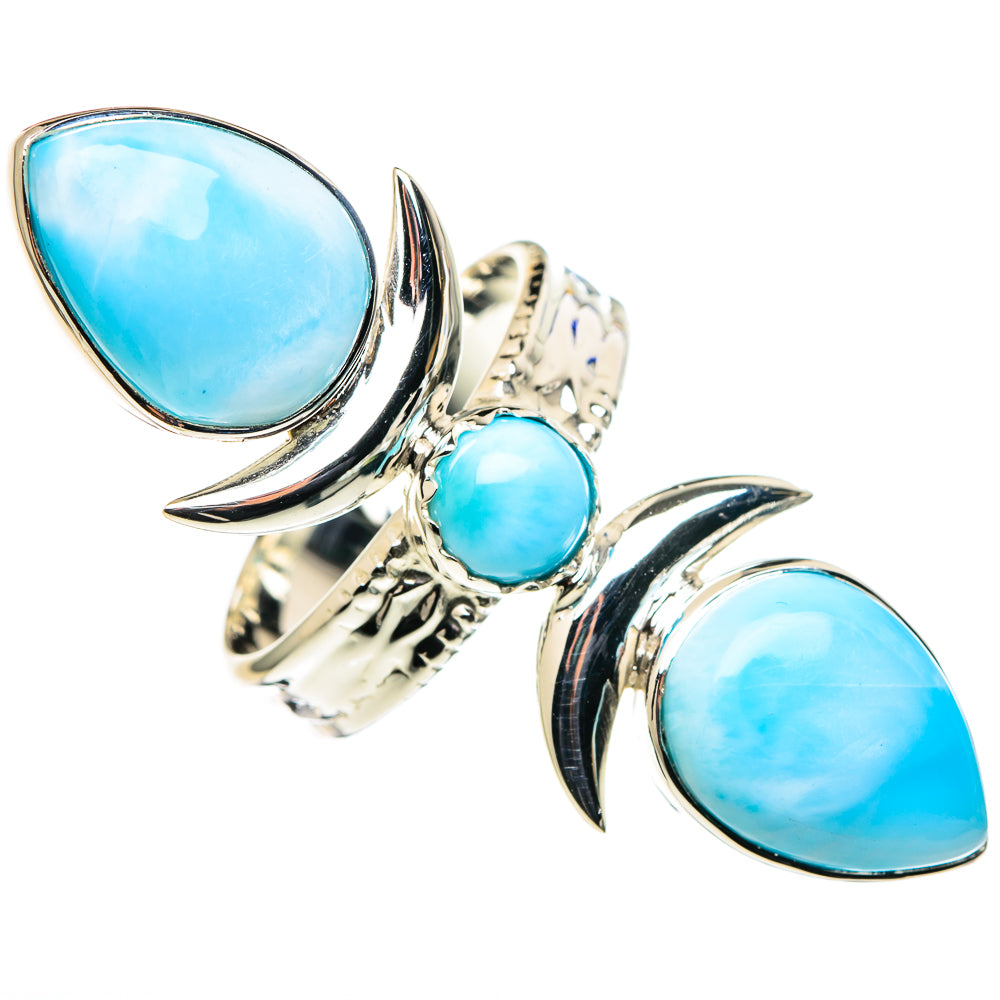 Larimar, Blue Topaz Rings handcrafted by Ana Silver Co - RING96358