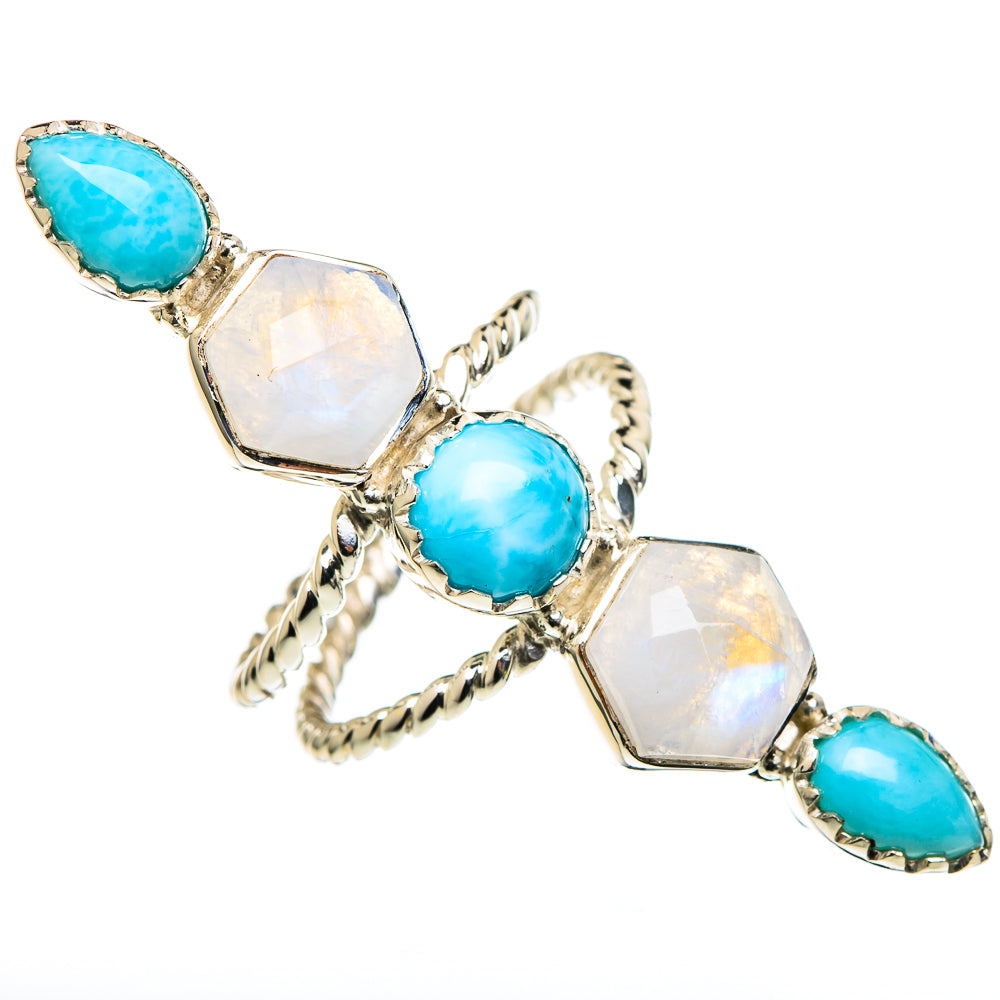 Larimar, London Blue Topaz Rings handcrafted by Ana Silver Co - RING96359