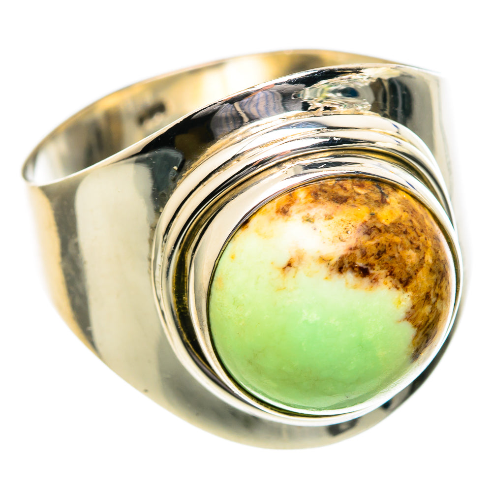 Lemon Chrysoprase Rings handcrafted by Ana Silver Co - RING96503 - Photo 2