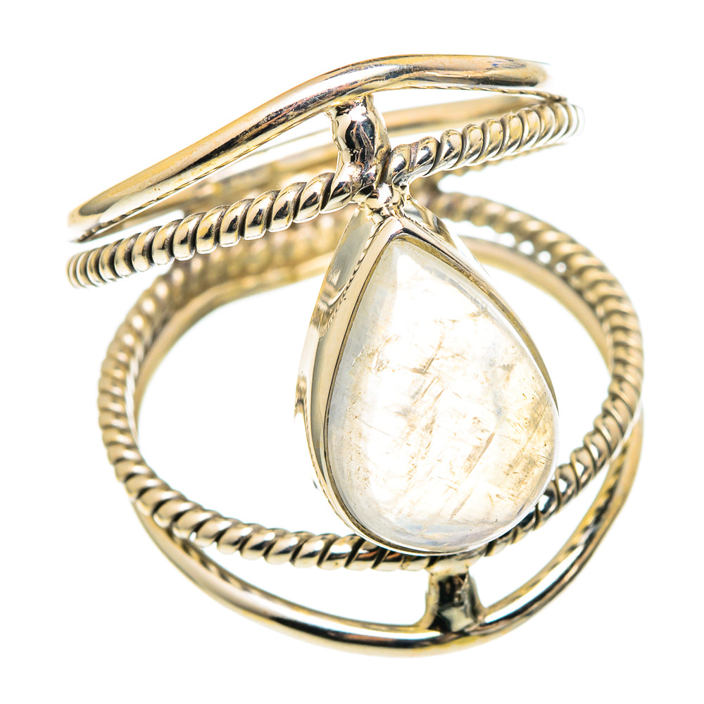 Rainbow Moonstone Rings handcrafted by Ana Silver Co - RING97211