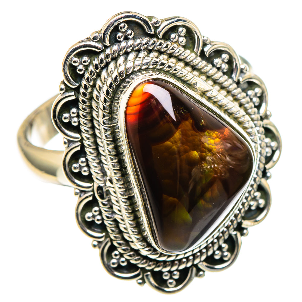 Mexican Fire Agate Rings handcrafted by Ana Silver Co - RING97415