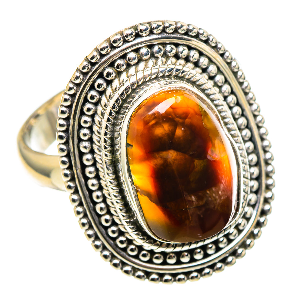 Mexican Fire Agate Rings handcrafted by Ana Silver Co - RING97451