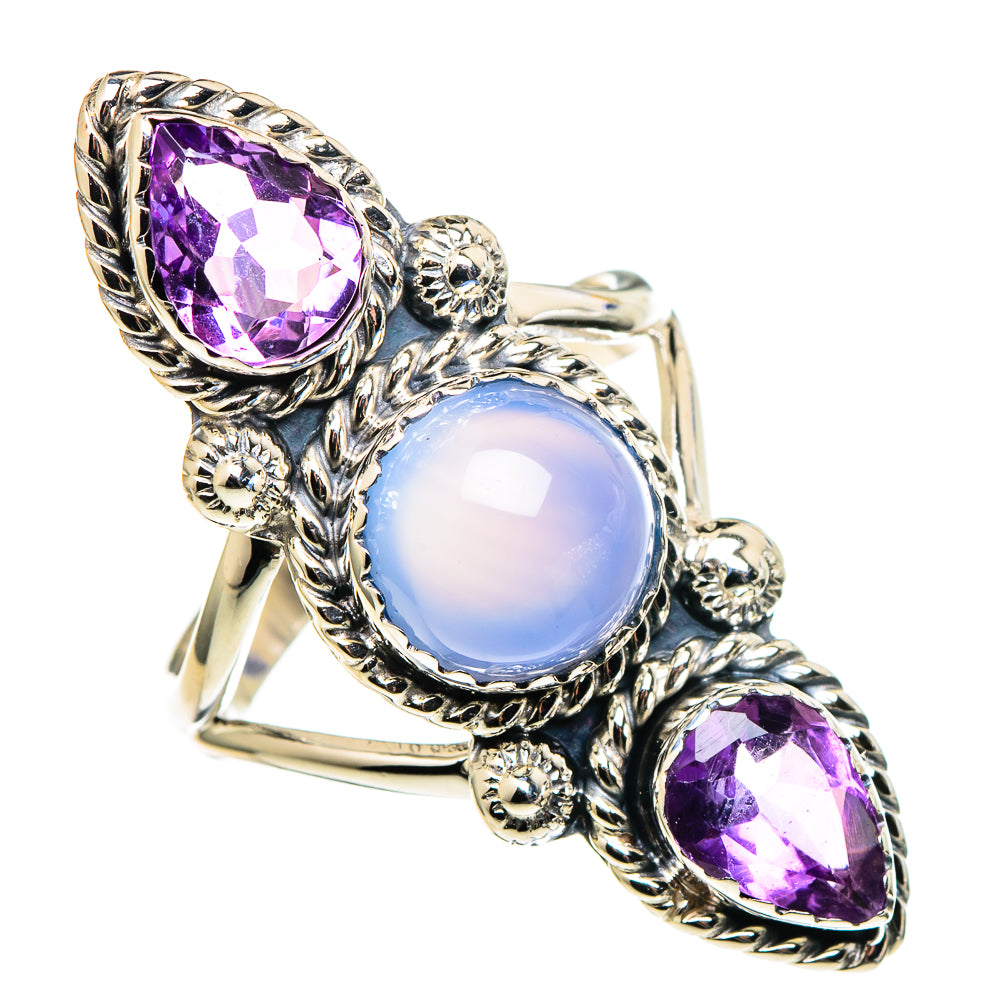 Aqua Chalcedony Rings handcrafted by Ana Silver Co - RING97648