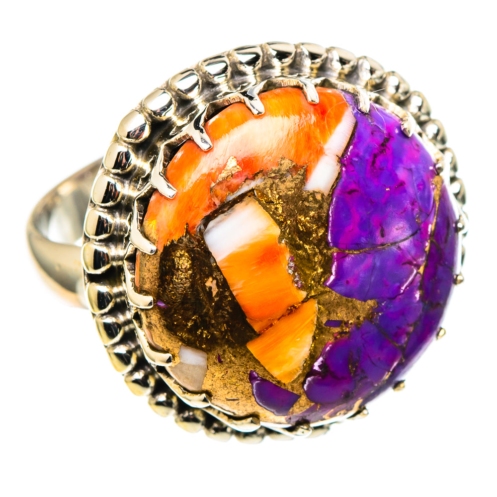 Spiny Oyster Turquoise Rings handcrafted by Ana Silver Co - RING97700