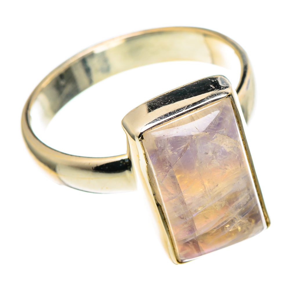 Rainbow Moonstone Rings handcrafted by Ana Silver Co - RING97739