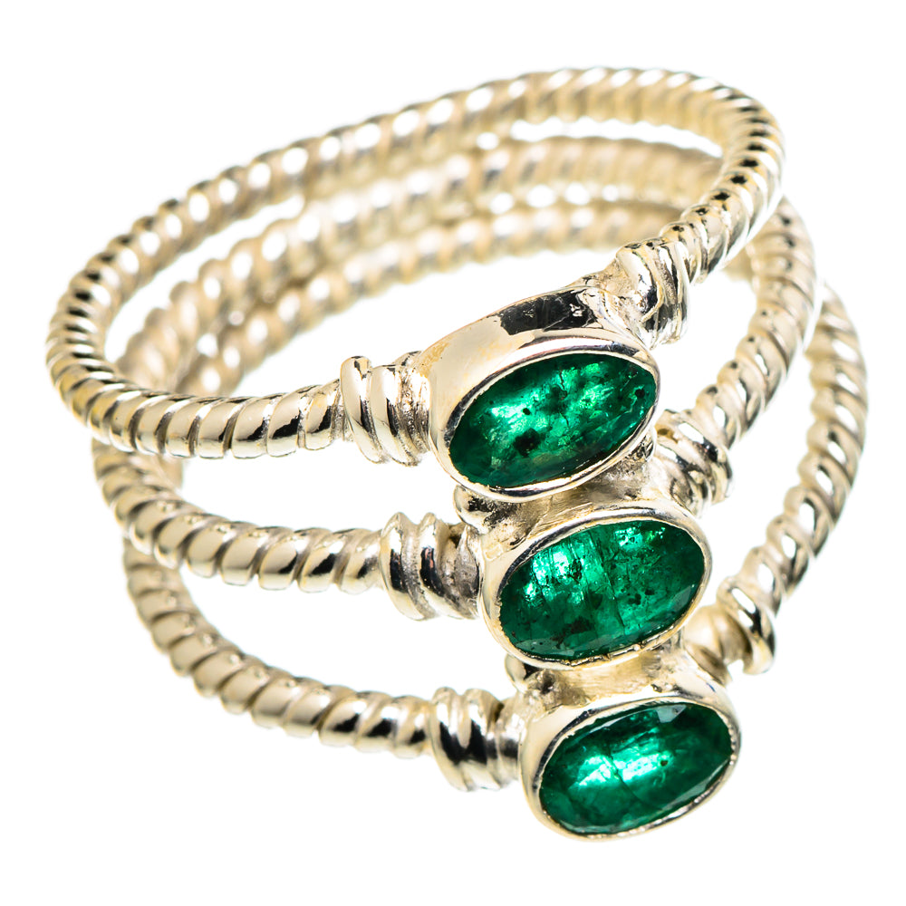 Zambian Emerald Rings handcrafted by Ana Silver Co - RING97832