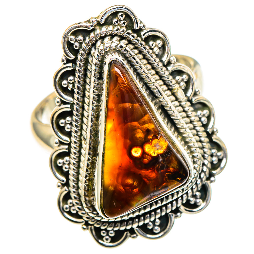 Mexican Fire Agate Rings handcrafted by Ana Silver Co - RING98121