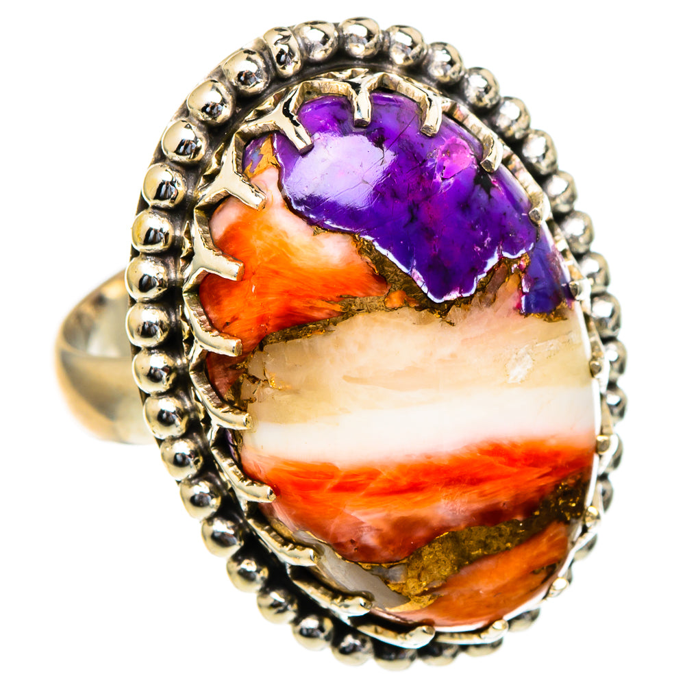 Spiny Oyster Turquoise Rings handcrafted by Ana Silver Co - RING98138