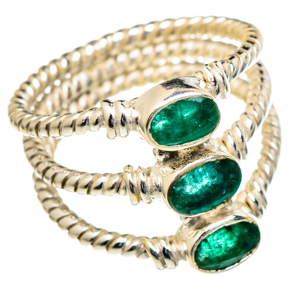 Zambian Emerald Rings handcrafted by Ana Silver Co - RING98152