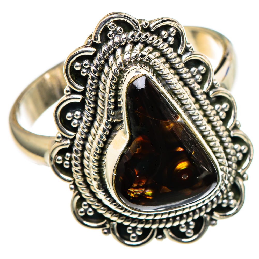 Mexican Fire Agate Rings handcrafted by Ana Silver Co - RING98309