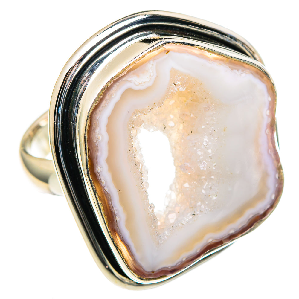 White Geode Slice Rings handcrafted by Ana Silver Co - RING98409