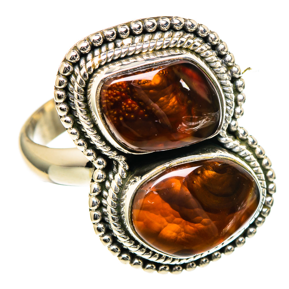 Mexican Fire Agate Rings handcrafted by Ana Silver Co - RING98425