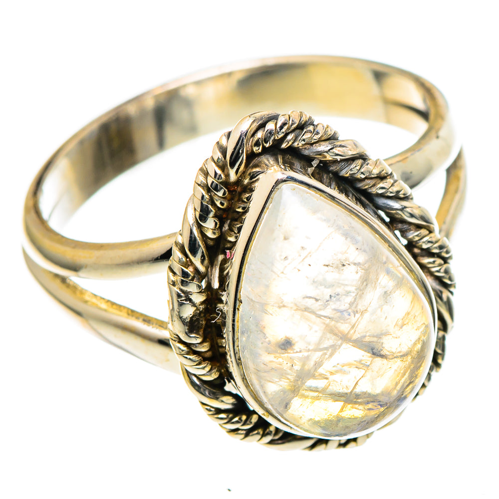 Rainbow Moonstone Rings handcrafted by Ana Silver Co - RING98447