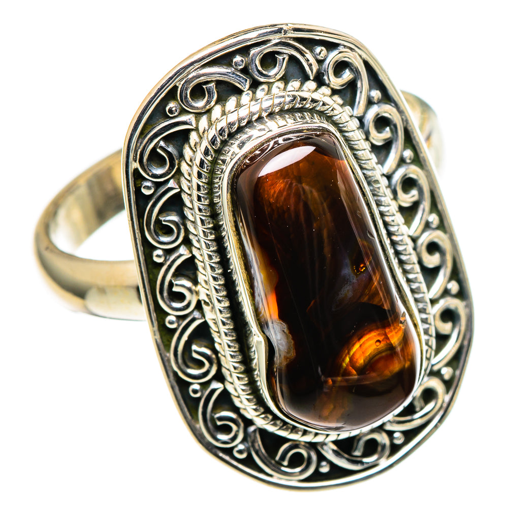 Mexican Fire Agate Rings handcrafted by Ana Silver Co - RING98695